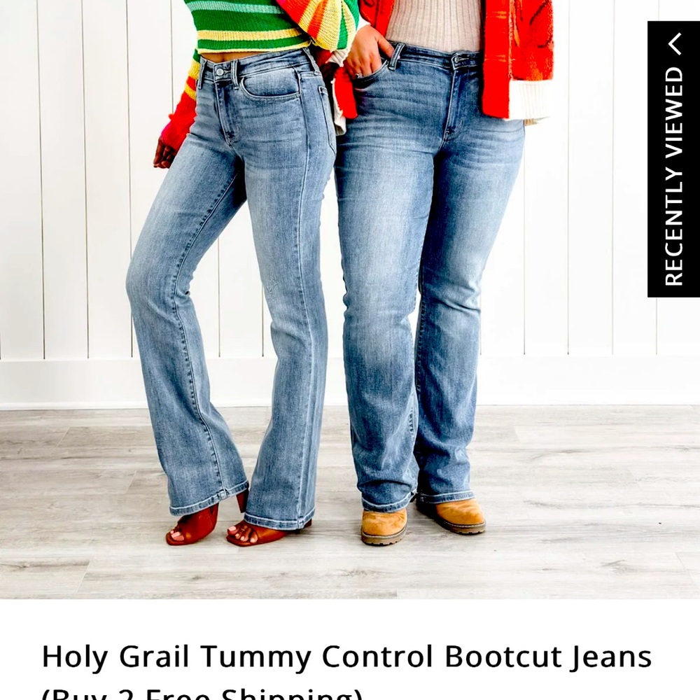 2 PAIR! Holy Grail Tummy Control Bootcut Jeans from Grass-Wood